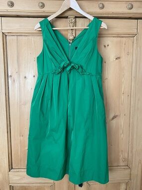 Sleeveless Emerald Midi Dress with Knotted Front